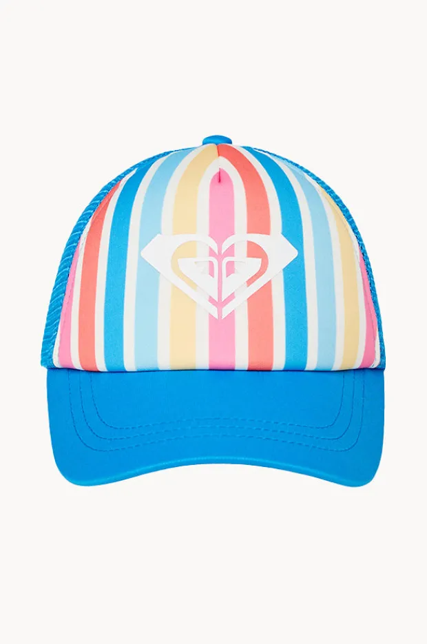 Hats|Roxy Girls Stripe Sweet Emotions Cap Blue/multi