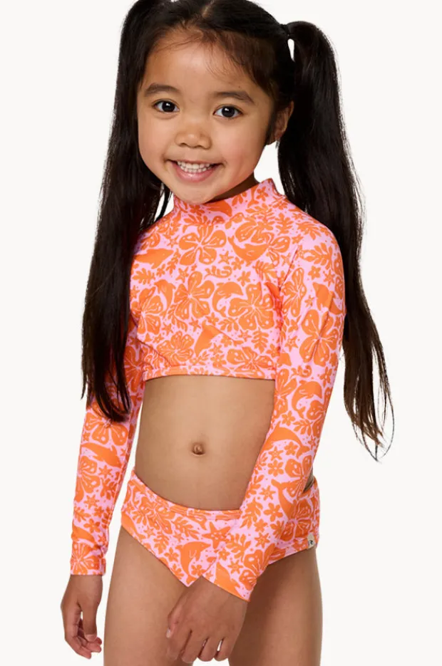 Rashies & Sunsuits|Rip Curl Girls Sun And Swell Crop Suntop Set Mandarin
