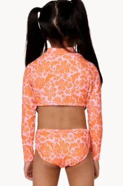 Rashies & Sunsuits|Rip Curl Girls Sun And Swell Crop Suntop Set Mandarin