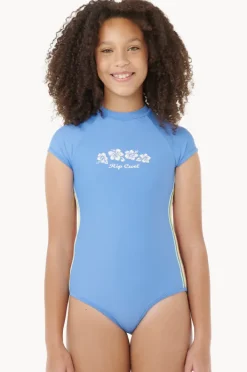 Rashies & Sunsuits|Rip Curl Girls Surf Revival Short Sleeve Sunsuit Blue