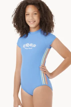 Rashies & Sunsuits|Rip Curl Girls Surf Revival Short Sleeve Sunsuit Blue