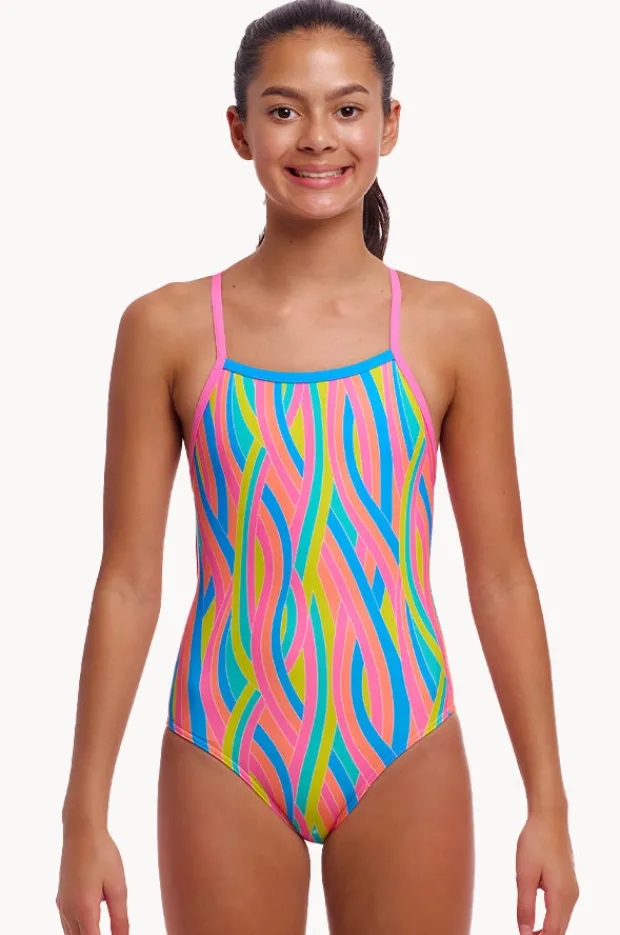 One Pieces|Funkita Girls Swirly Straws Strapped In One Piece Multi