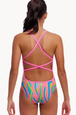 One Pieces|Funkita Girls Swirly Straws Strapped In One Piece Multi