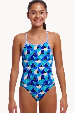One Pieces|Funkita Girls Tetra Tonic Diamond Back One Piece Blue