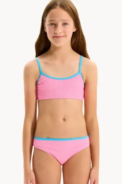 Bikini Sets|Seafolly Girls Girls Textured Contrast Crop Set Flamingo