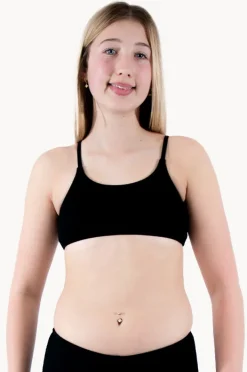 Teen Girls Separates|Base Swim Girls Textured Scoop Crop Black