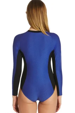 Period Swimwear|Love Luna Girls Textured Sunsuit Elec Blue