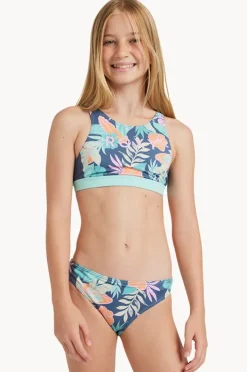 Bikini Sets|Roxy Girls Tropical Active Crop Set Indigo