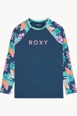 Rashies & Sunsuits|Roxy Girls Tropical Active Long Sleeve Suntop Indigo