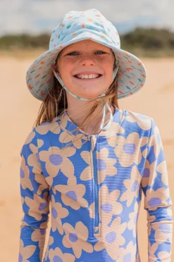 Hats|Acorn Girls Tropical Reef Swim Hat Aqua