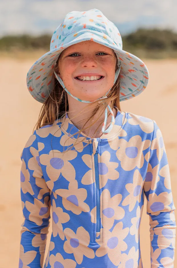 Hats|Acorn Girls Tropical Reef Swim Hat Aqua