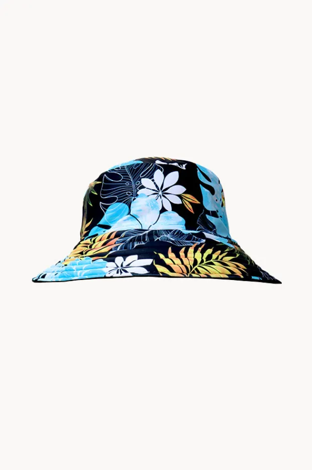 Hats|Salty Ink Girls Tropicana Bucket Hat Black