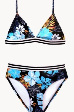 Bikini Sets|Salty Ink Girls Tropicana Tri Set Black