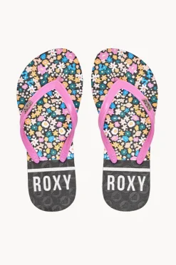 Footwear|Roxy Girls Viva Stamp II Thong Black/Multi