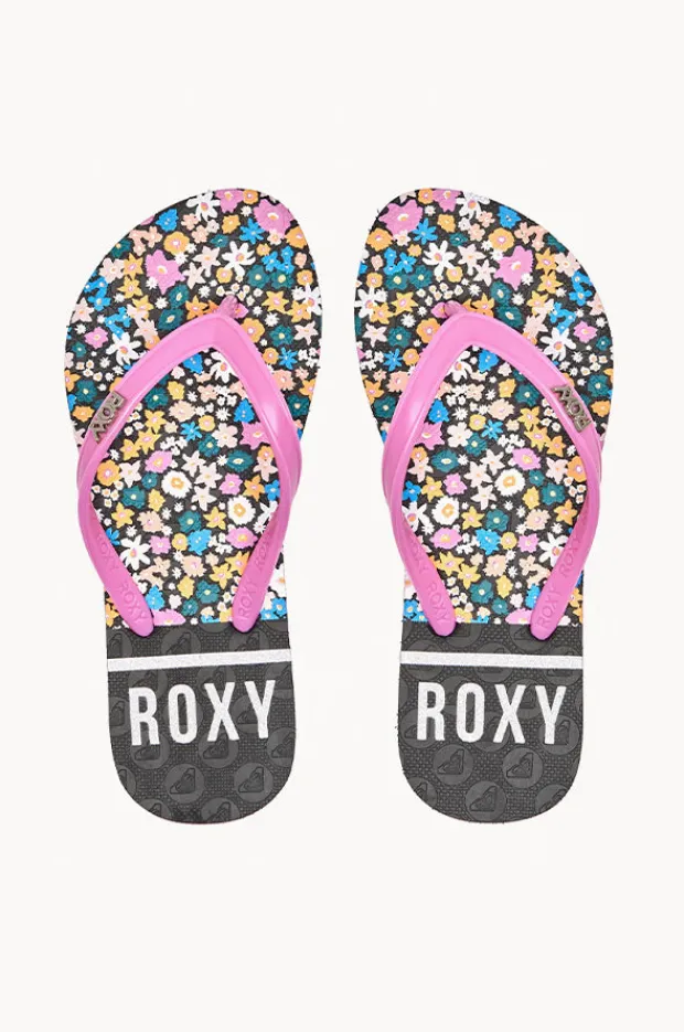 Footwear|Roxy Girls Viva Stamp II Thong Black/Multi