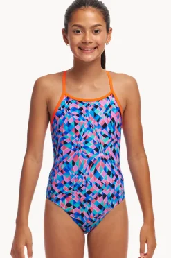 One Pieces|Funkita Girls Warp Tour Diamond Back One Piece Blue/pink