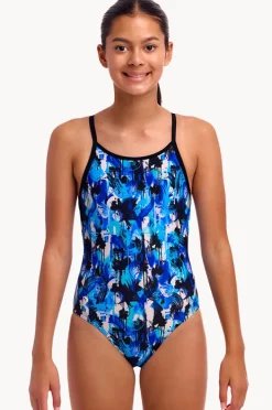 One Pieces|Funkita Girls You Messer Diamond Back One Piece Blue/black