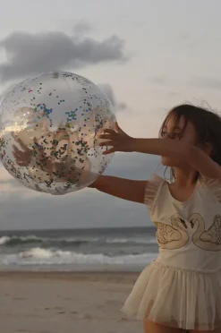 Pool Inflatables|Sunny Life Glitter Cotton Candy 3D Inflatable Beach Ball Clear