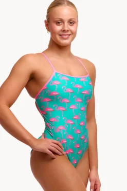 One Pieces|Funkita Go Flamingo Single Strap One Piece Teal/pink