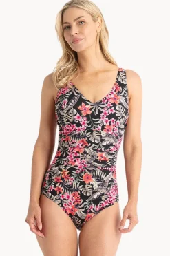 One Pieces|Jantzen Hamilton F/G Cup Multi Ruched One Piece Black