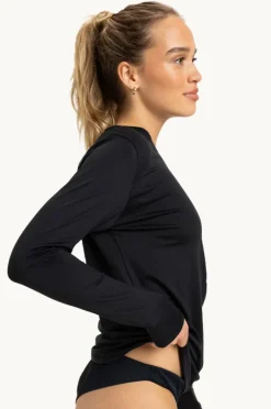 Rashies & Sunsuits|Roxy Happy Waves Long Sleeve Suntop BLACK