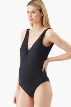 One Pieces|Ripe Maternity Havana Rib One Piece BLACK