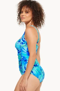 One Pieces|Togs Havana Sweetheart Ruched One Piece Green/blue