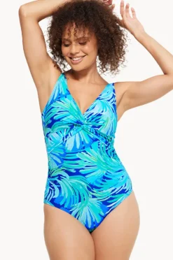 One Pieces|Togs Havana Twist Front One Piece Green/blue