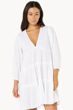Dresses|Rip Curl Haze 3/4 Sleeve Mini Dress WHITE