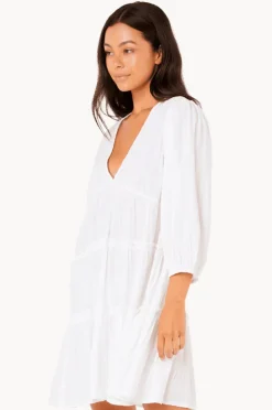 Dresses|Rip Curl Haze 3/4 Sleeve Mini Dress WHITE