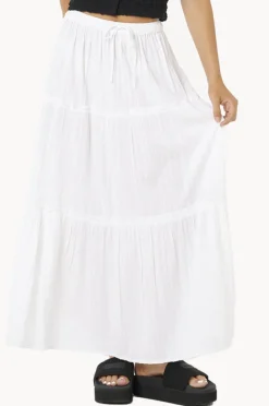 Skirts|Rip Curl Haze Tiered Maxi Skirt WHITE