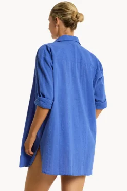 Overswim|Sea Level Heatwave Cover Up Shirt Blue