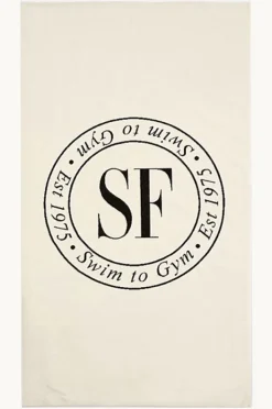 Towels|Towels|Seafolly Heritage Beach Towel Ecru