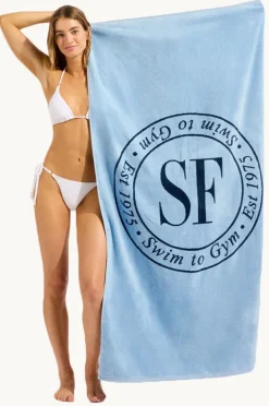 Towels|Towels|Seafolly Heritage Beach Towel Powder blue