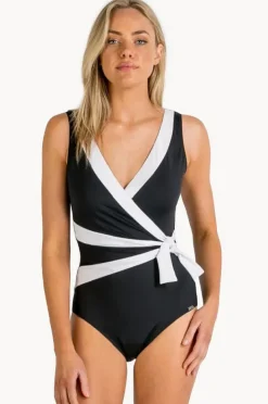 One Pieces|Jantzen Heritage Cross Over Tie Side One Piece BLACK