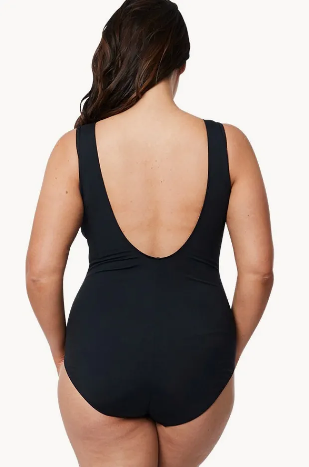One Pieces|Jantzen Heritage Square Neck One Piece Black