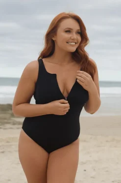 One Pieces|Capriosca High Neck One Piece BLACK