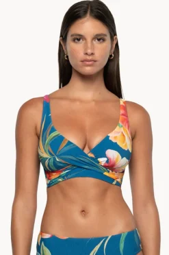 Bikini Tops|Nip Tuck Hula Hula Louise Cross Over Bra Blue