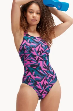 One Pieces|Speedo Hyperboom Allover Medalist One Piece Navy/purple