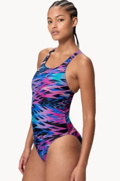 One Pieces|Speedo Hyperboom Allover Medalist One Piece Pink/Blue