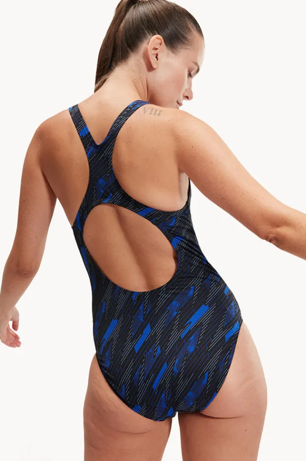 One Pieces|Speedo Hyperboom Allover Medalist One Piece Black/Blue