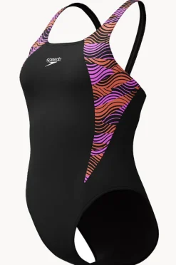 One Pieces|Speedo Hyperboom Splice Muscleback One Piece Black/violet