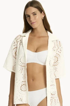 Tops|Sea Level Ibiza Bowling Shirt White