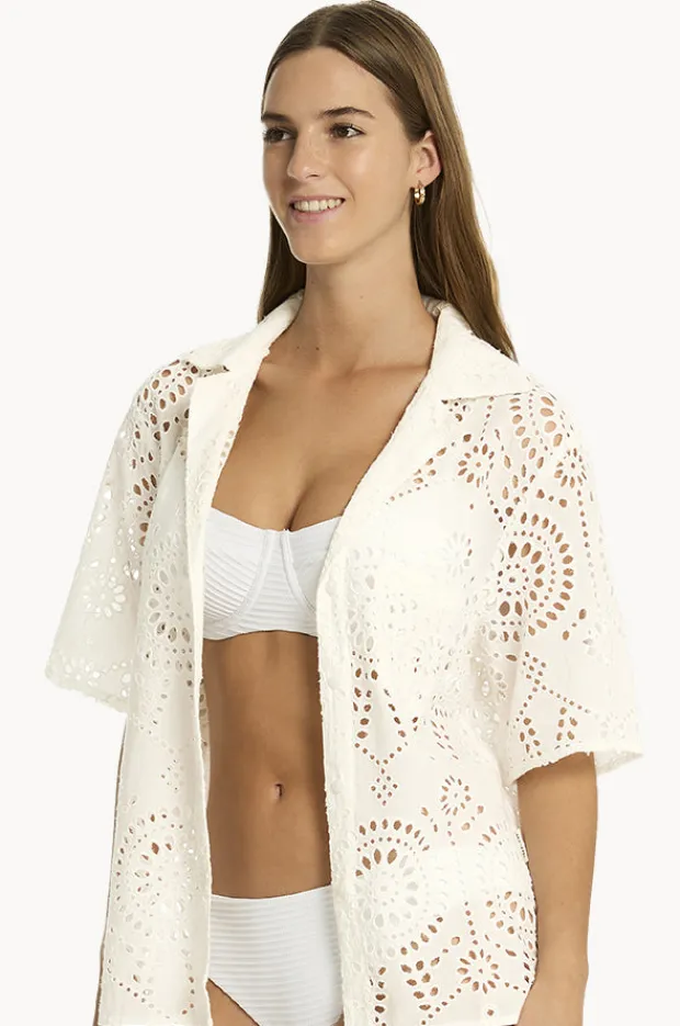 Tops|Sea Level Ibiza Bowling Shirt White