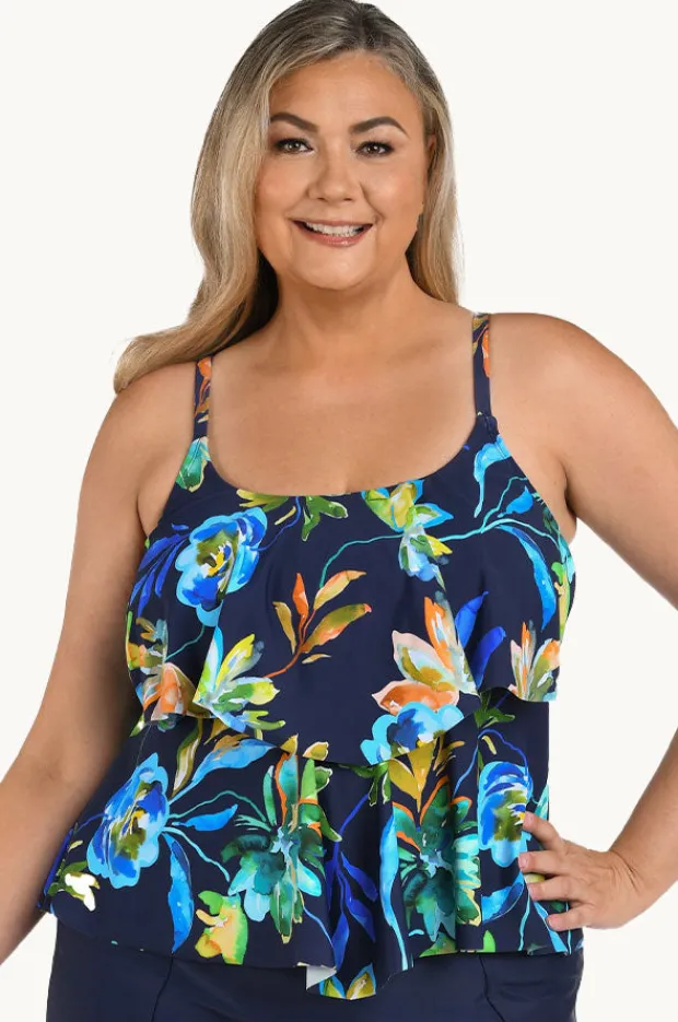 Tankini Tops|Maxine Vineyard Tiered Tankini Separate + Indigo