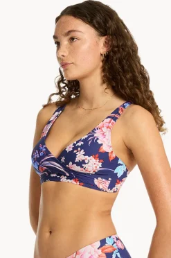 Bikini Tops|Sea Level Indochine Cross Front Bra French navy
