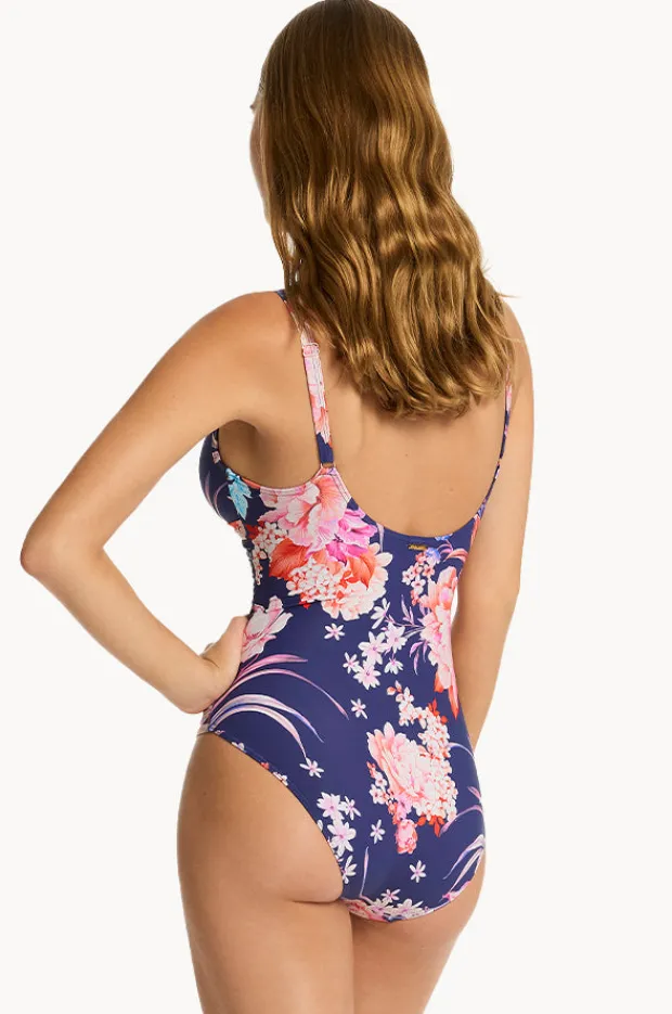 One Pieces|Sea Level Indochine Cross Front Scoop Back One Piece French navy