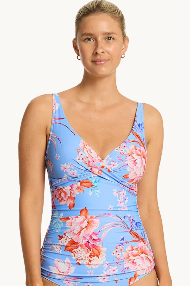 Tankini Tops|Sea Level Indochine Cross Front Tankini Separate Light blue