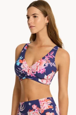 Bikini Tops|Sea Level Indochine G Cup Cross Front Bra French navy