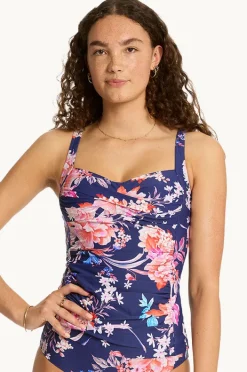 Tankini Tops|Sea Level Indochine Twist Front Tankini Separate French navy